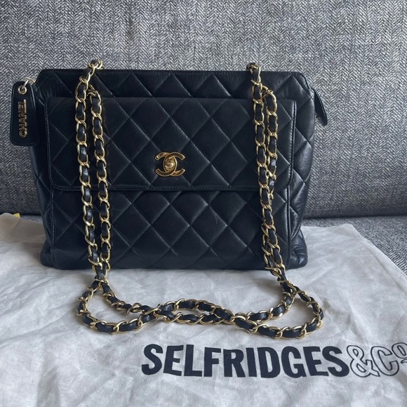 Chanel Black Vintage Large Tote Bag- Rare & Limited Edition- 100% Authentic - Picture 2 of 10